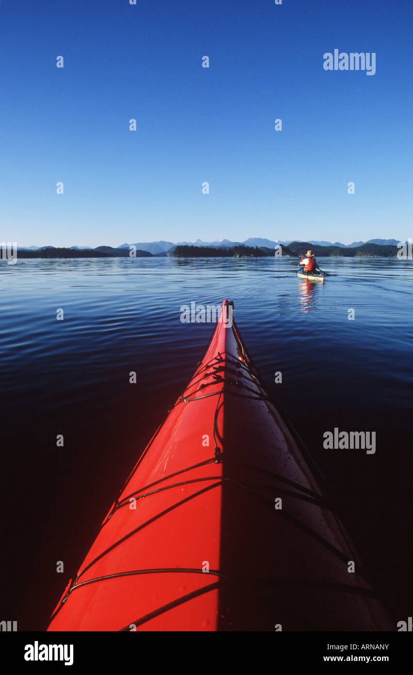 Ozean Kajak von Rebecca Spit, Quadra Island, Vancouver Island, British Columbia, Kanada. Stockfoto
