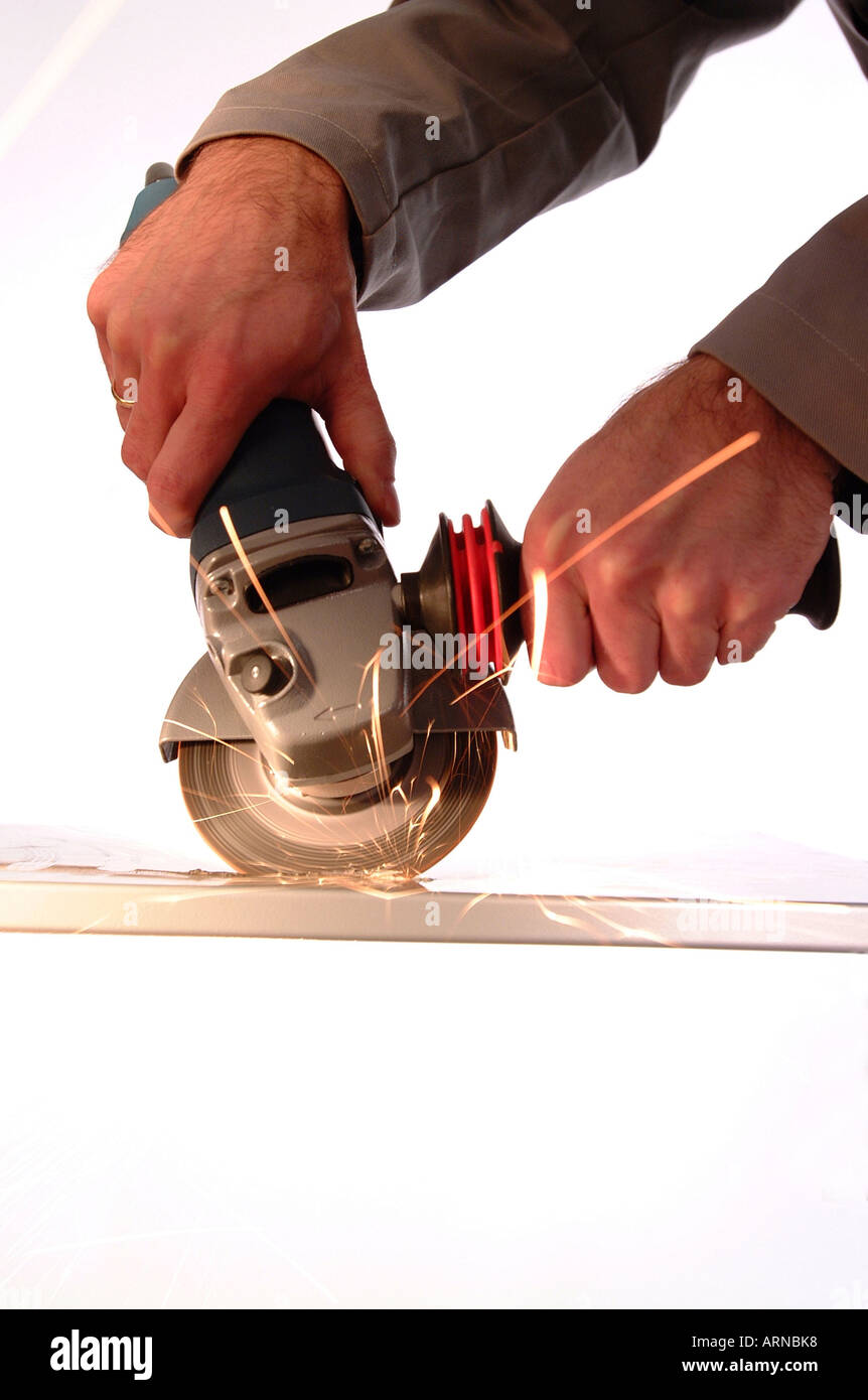 Winkelschleifer Stockfoto