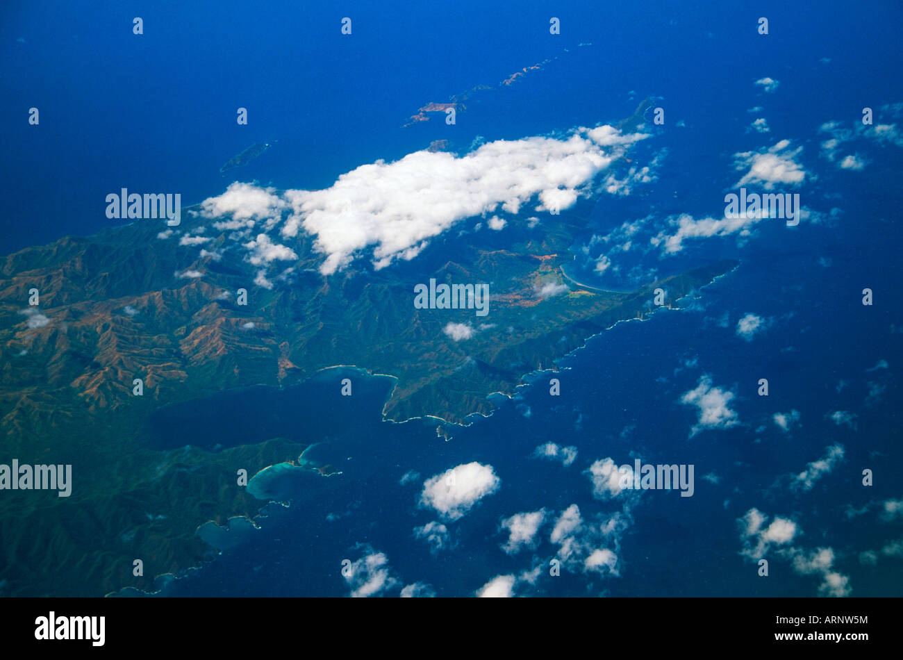 Costa Rica, Luftaufnahme der Nordwestzipfel des Landes (Santa Rosa) Stockfoto
