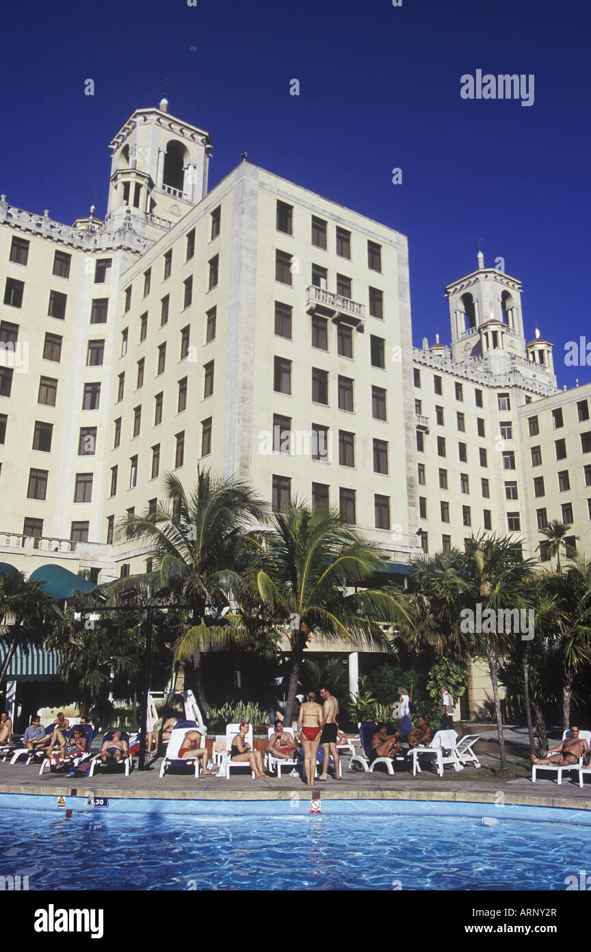 Kuba, Havanna - Hotel Nationale - von hinten mit pool Stockfoto