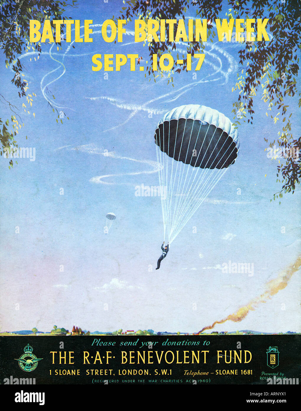 Schlacht von Großbritannien Woche Broschüre 1950 RAF Erinnerung an unsere feinste Stunde in ganz England zeigt Stockfoto