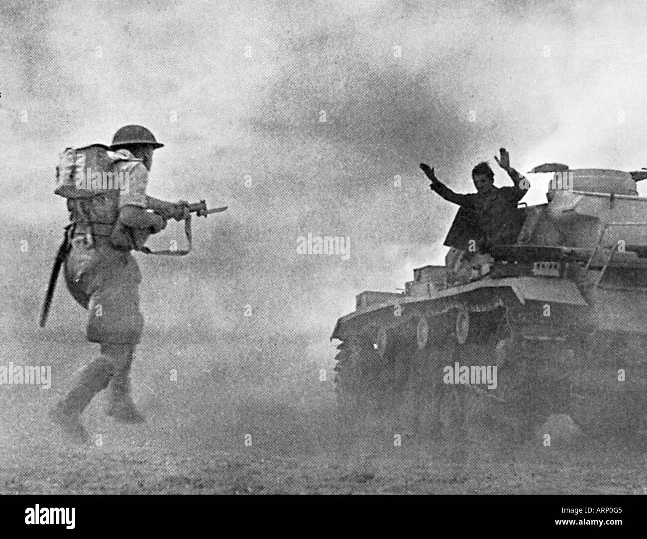 Deutsch-Übergaben an El Alamein 1942 Photo von der Wendepunkt im zweiten Weltkrieg in Nordafrika Stockfoto
