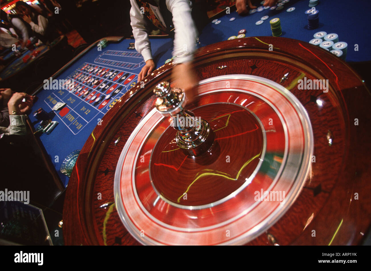 USA, Nevada, Las Vegas Roulette-Rad mit Bewegungsunschärfe Stockfoto