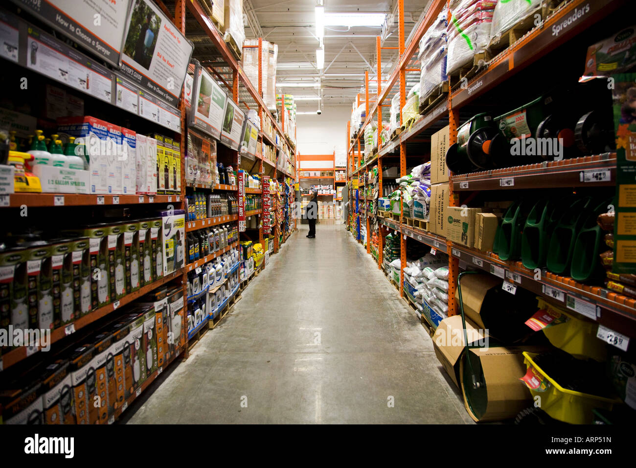 Gänge bei Home Depot California Vereinigte Staaten von Amerika Stockfoto