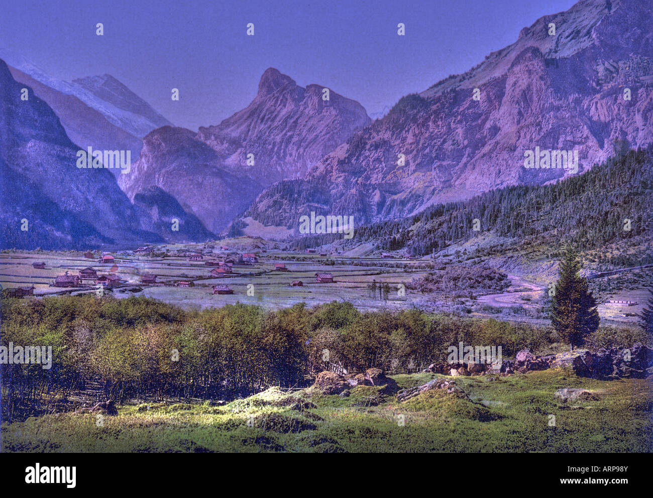Kandersteg Dorf, Berner Oberland, Schweiz Stockfoto