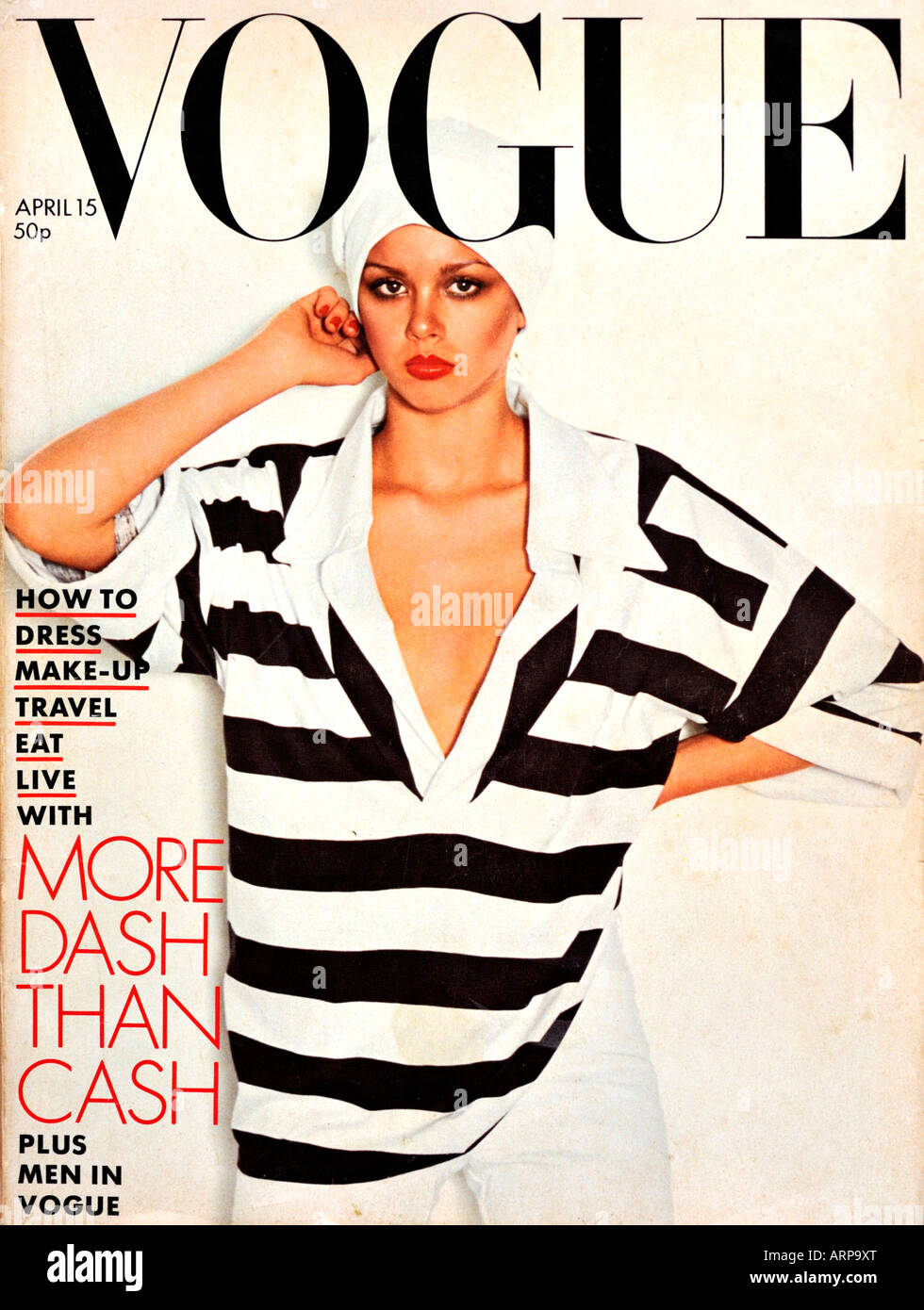 1970er Jahre Vogue Fashion-Magazin 15. April 1976 nur zu redaktionellen Zwecken Stockfoto