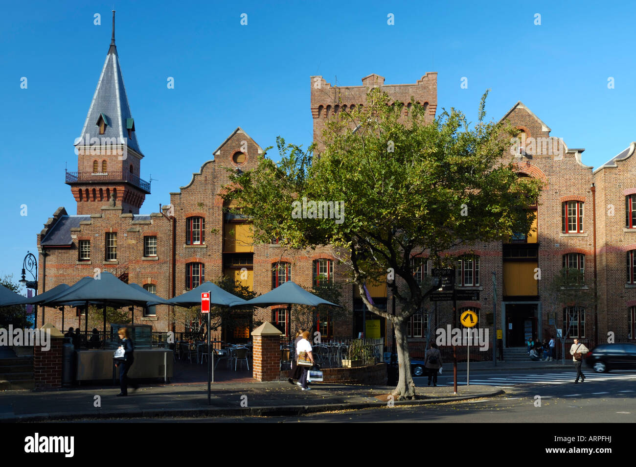 Straßenszene in den Felsen, Sydney, New South Wales, Australien Stockfoto