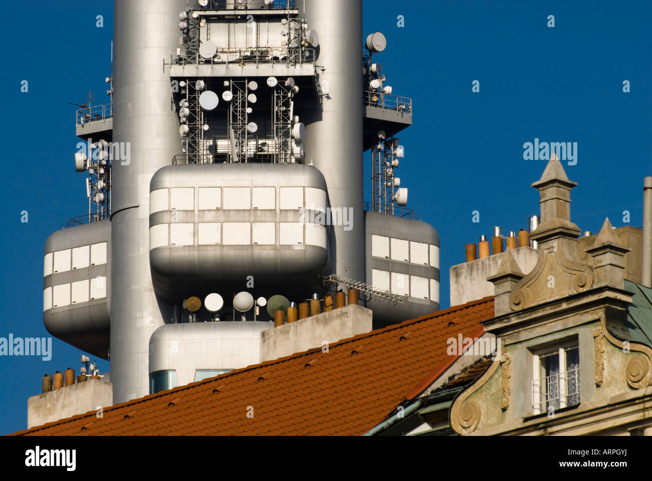 Zizkov Tower, Prag, Tschechische Republik Stockfoto