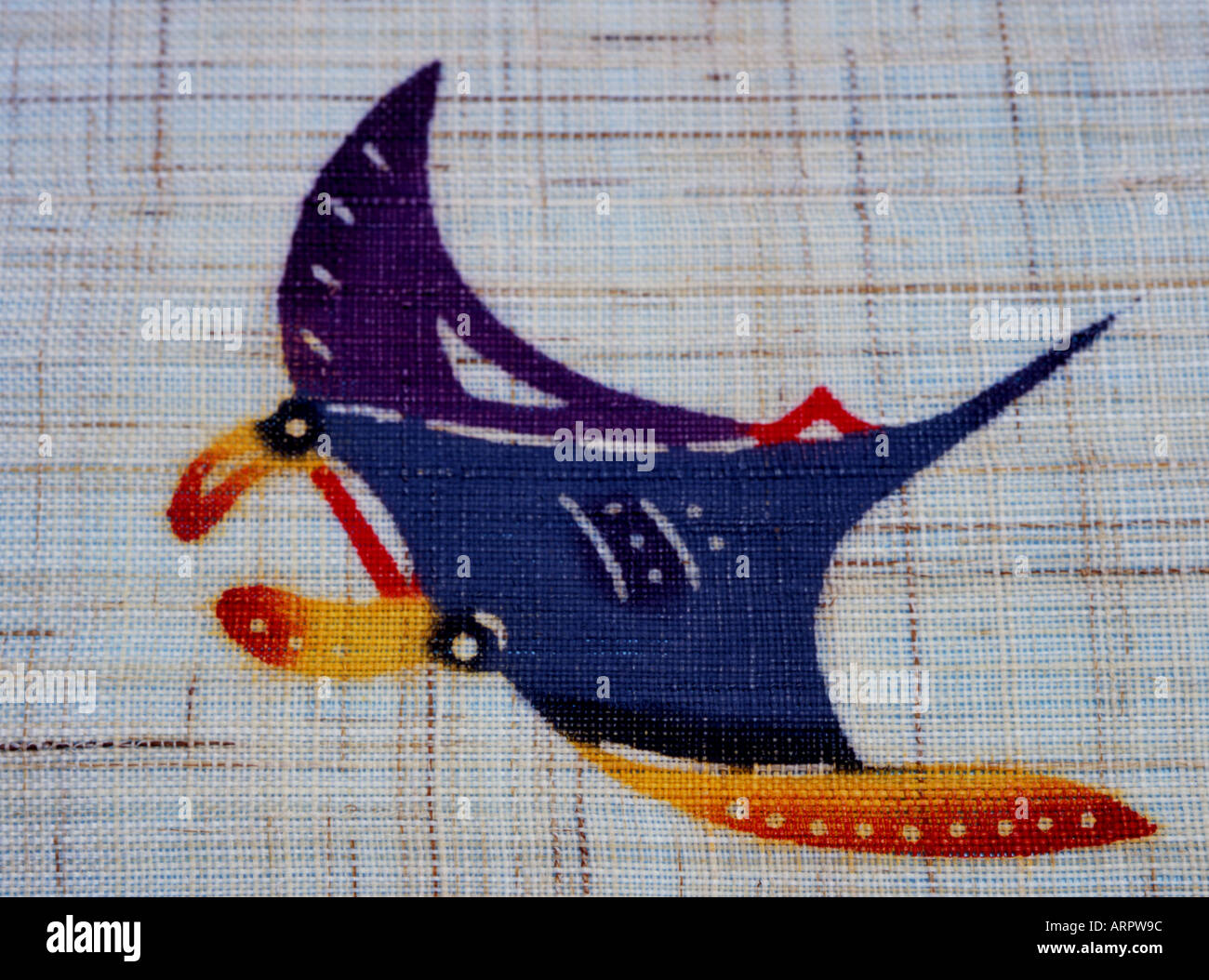 Mantarochen auf Stoff gedruckt. Ein klassisches Okinawa Bingata design  Stockfotografie - Alamy