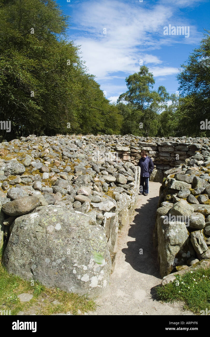 dh Balnuaran of Clava CLAVA INVERNESSSHIRE Grabhügel aus bronzezeitem Gestein in Schottland, cairns Stockfoto