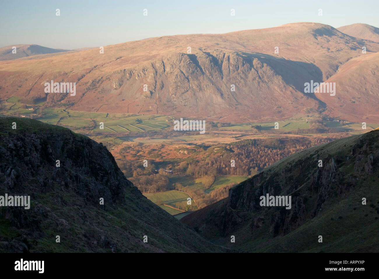 Blick über Nether Wasdale, Lake District, Cumbria, England Stockfoto