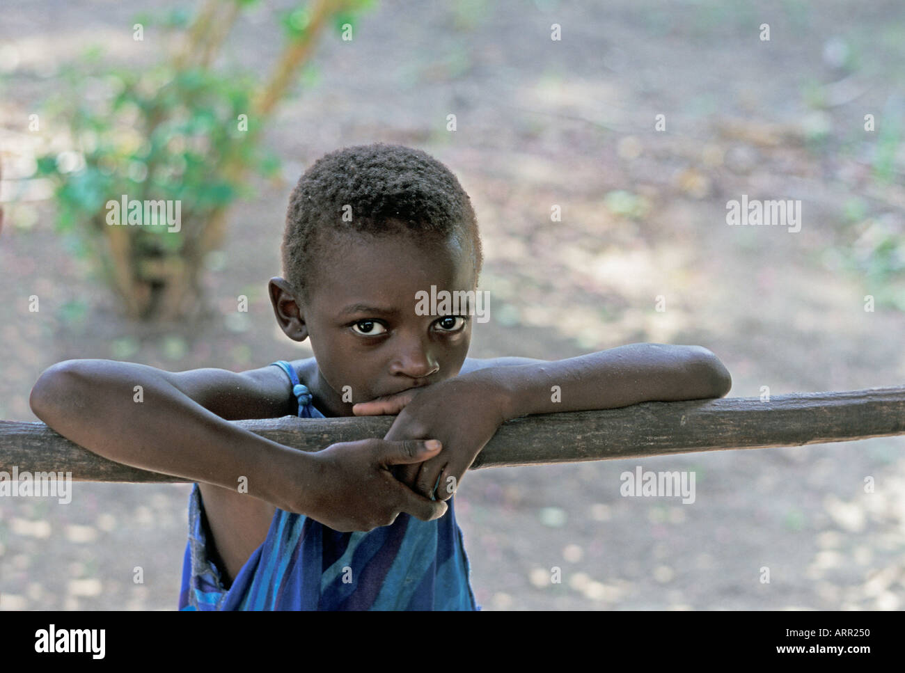 Afrika Kenia NACHWAHLEN kenianische Mädchen gekleidet in traditionellen Kanga Tuch Stockfoto