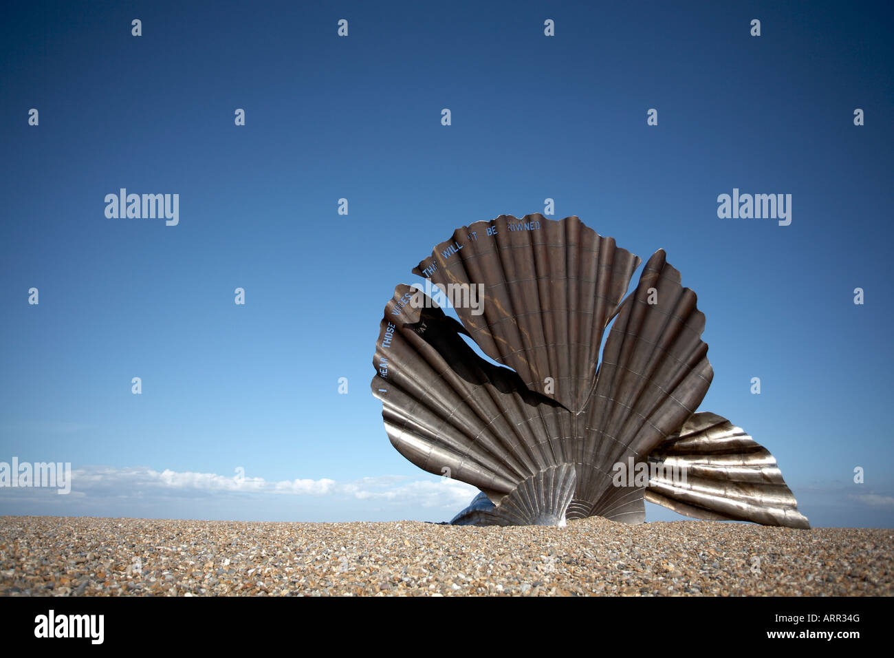 Maggi Hambling Sculture, Strand in Aldeburgh, suffolk Stockfoto