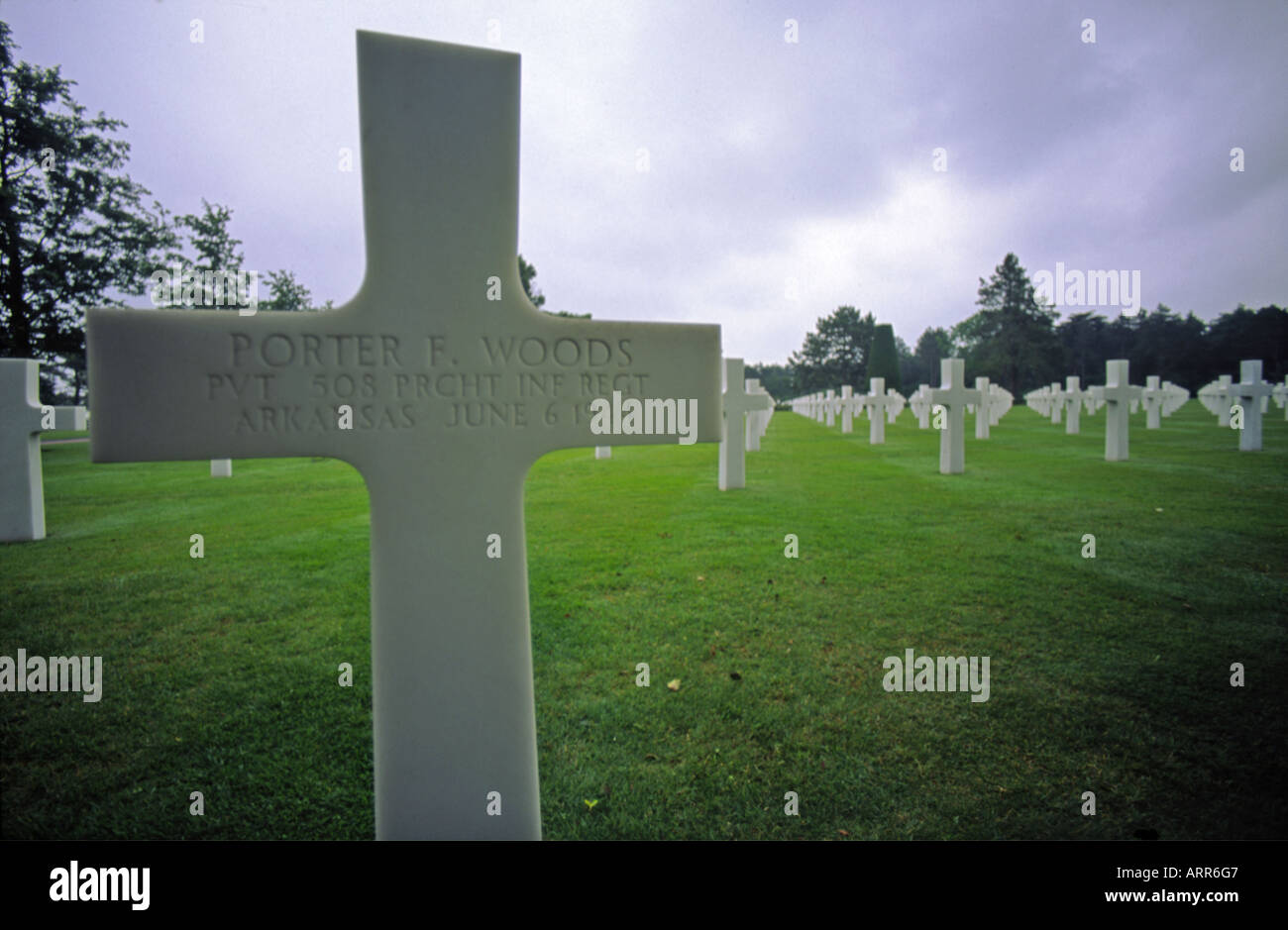 Amerikanischen Soldatenfriedhof Colleville Normandie Frankreich Europa Stockfoto