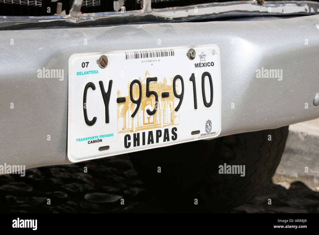 Mexikanische Kfz-Kennzeichen Stockfoto