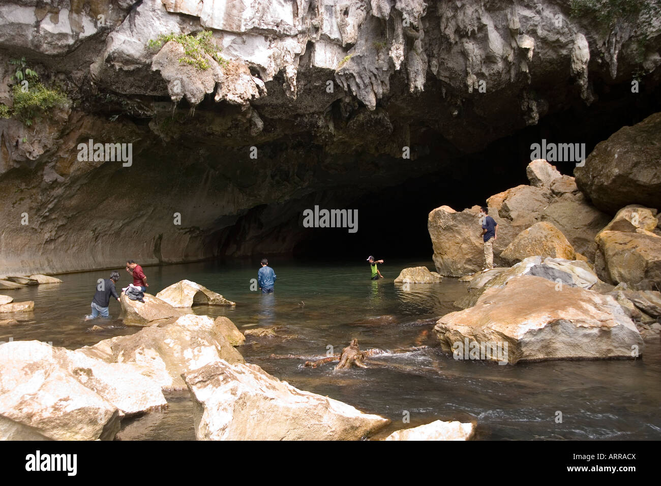 Kong Lor Höhle Laos Stockfoto