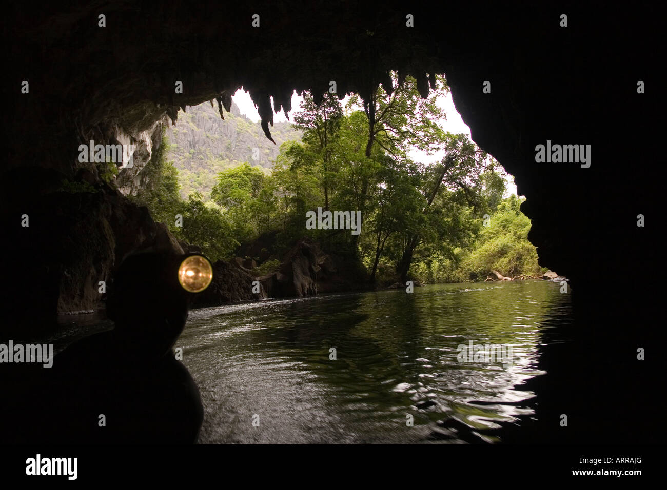 Kong Lor Höhle Laos Stockfoto