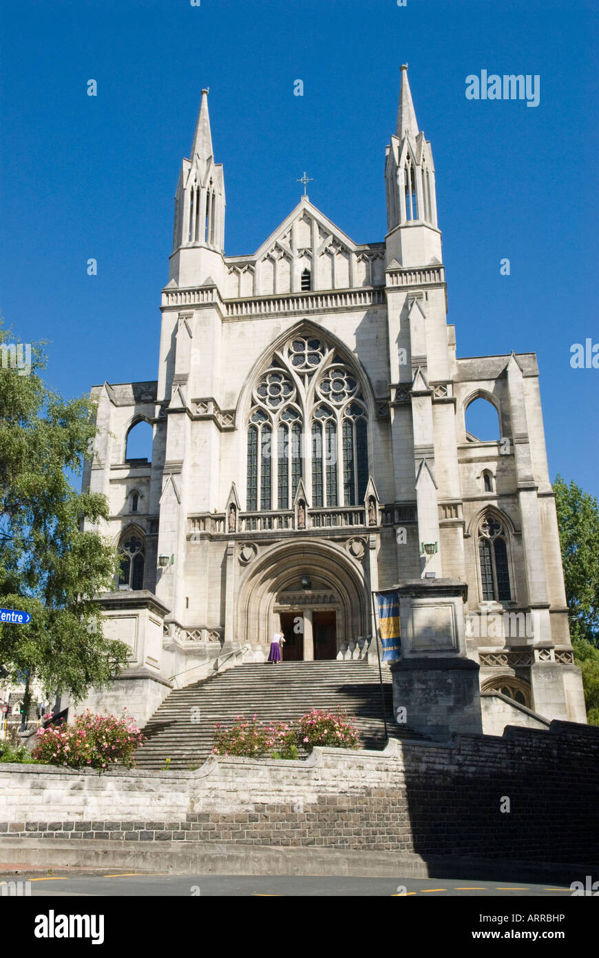 Str. Pauls anglikanische Kathedrale in zentralen Achtecks Dunedins Stockfoto