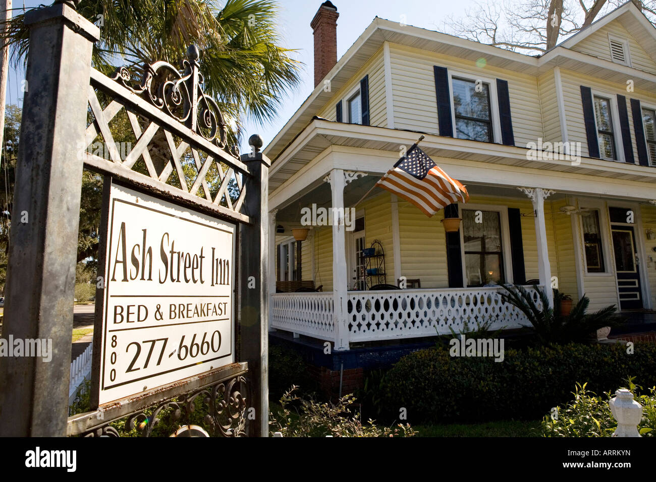 Historisches Viertel Ash Street Inn Bed Breakfast Amelia Island Florida USA Fernandina Beach Stockfoto