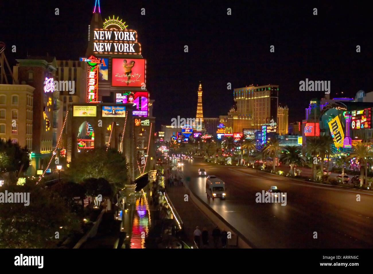 südlichen Ende des Las Vegas Strip in der Nähe von New York, NY Stockfoto
