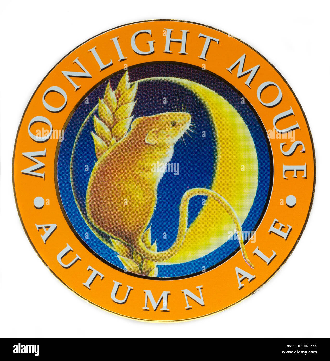 Pumpe Bieraufkleber England UK United Kingdom GB Great Britain Herbst Mondlicht Maus ale Stockfoto