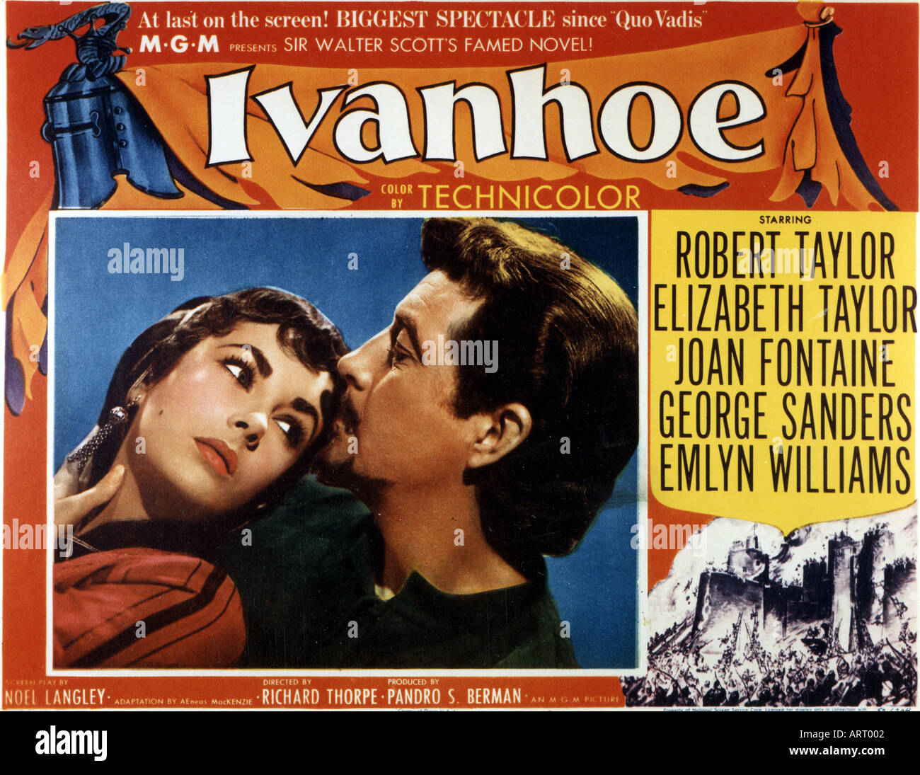 IVANHOE Plakat für 1952 Film mit Elizabeth Taylor und Robert Taylor Stockfoto