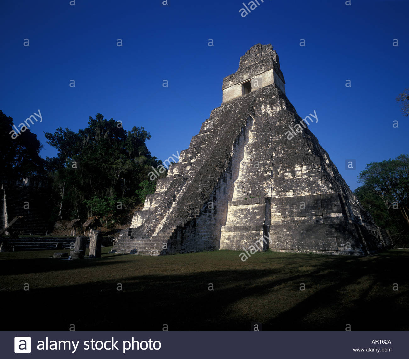 Tempel der Grand Jaguar Grand Plaza Tikal Guatemala Stockfoto