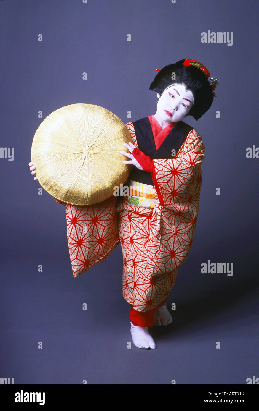 Japanische Nihon Buyo, Kabuki-Tänzerin Stockfoto