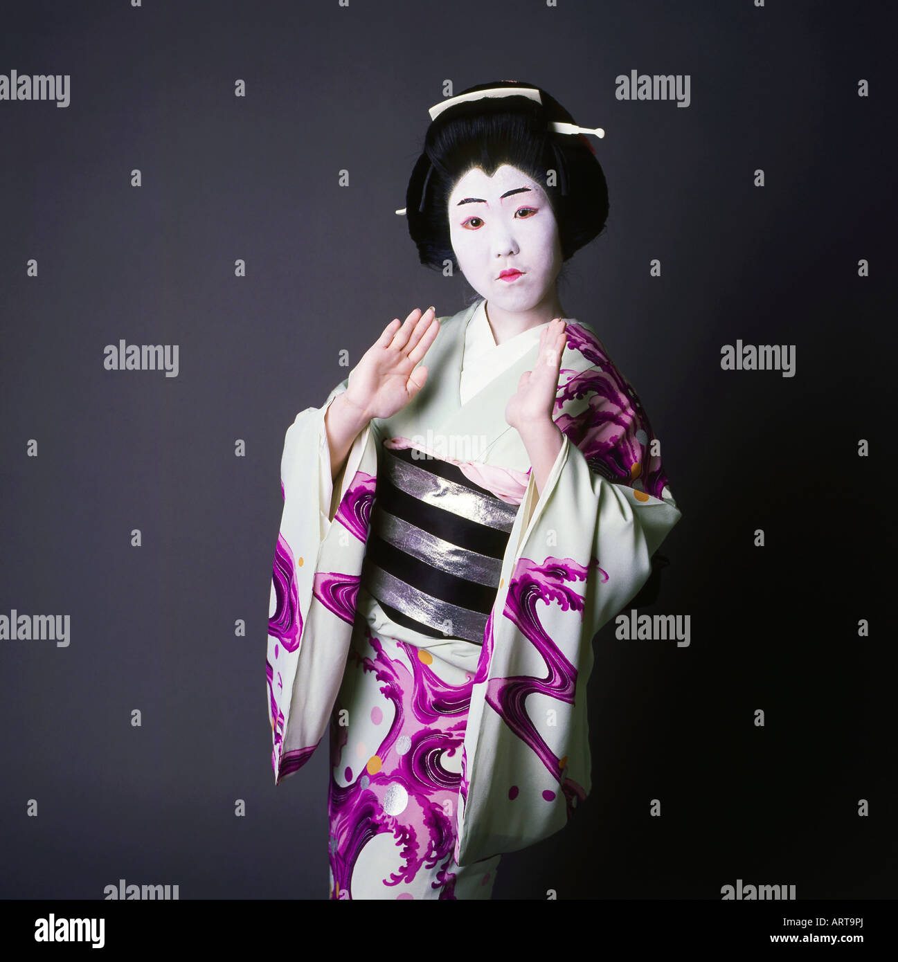 Japanische Nihon Buyo, Kabuki-Tänzerin Stockfoto