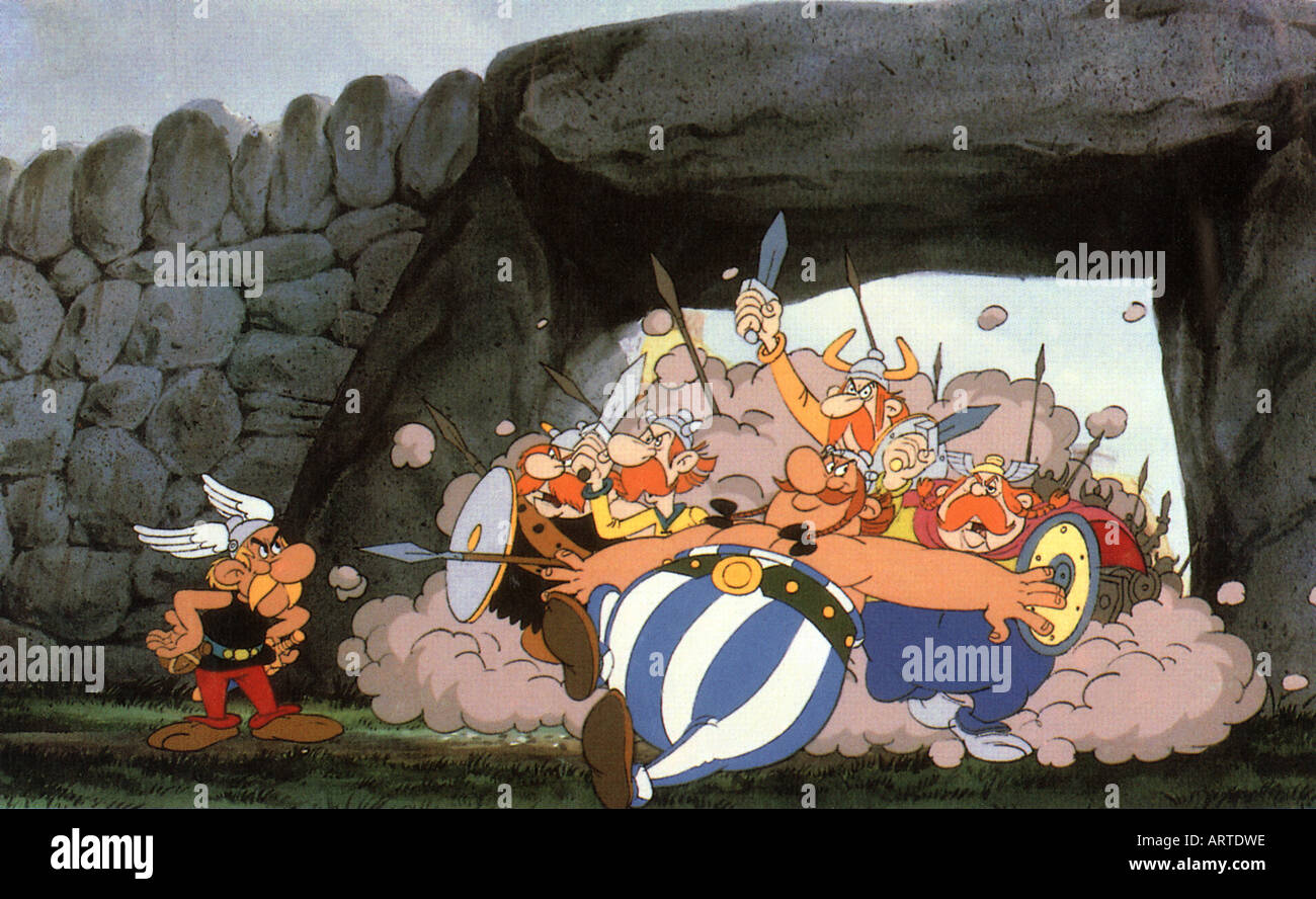 ASTERIX IN Großbritannien 1986 Gaumont Zeichentrickfilm Stockfoto