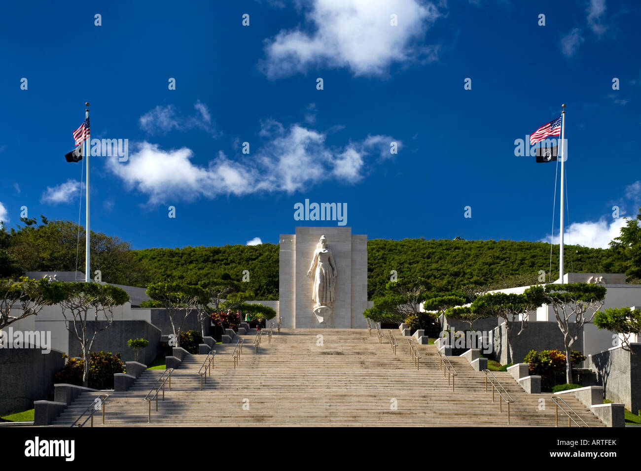National Memorial Cemetery of Pacific Honolulu-Hawaii Stockfoto