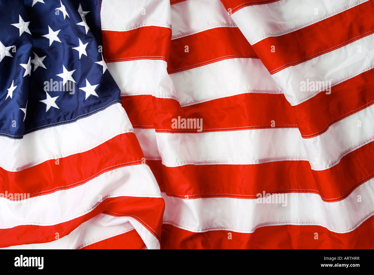 Amerikanische Flagge Hintergrund erschossen und beleuchtet im studio Stockfoto