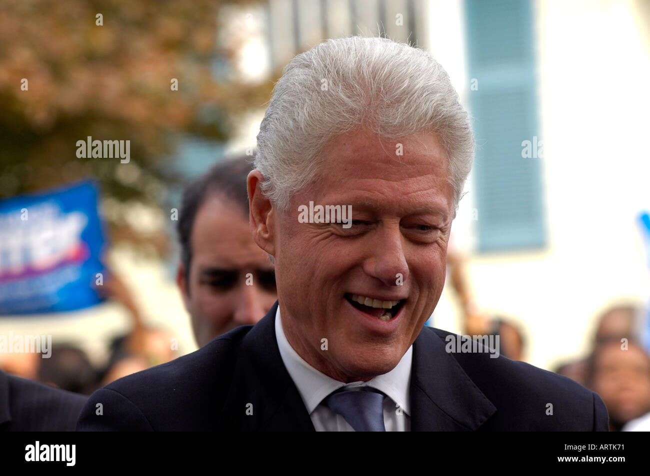 Der ehemalige Präsident Bill Clinton erscheint bei einer Billigung-Veranstaltung in der Bronx New York Stockfoto