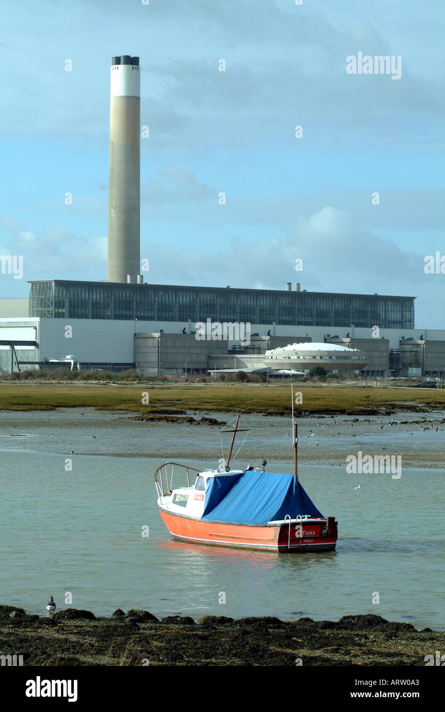 Fawley Kraftwerk am Southampton Water Station Hampshire England generieren Stockfoto