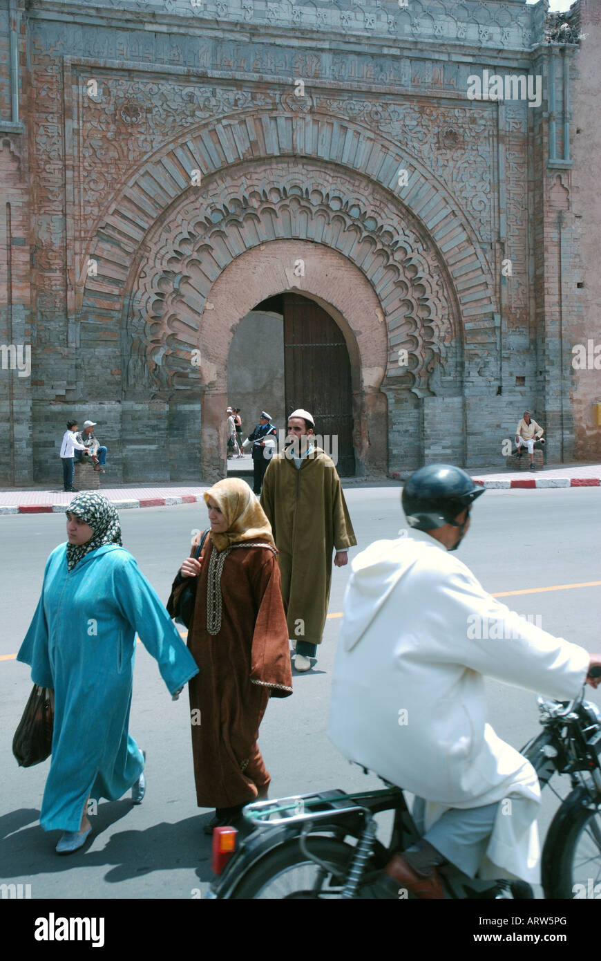 Marrakesch Marokko Straßenszene Stockfoto