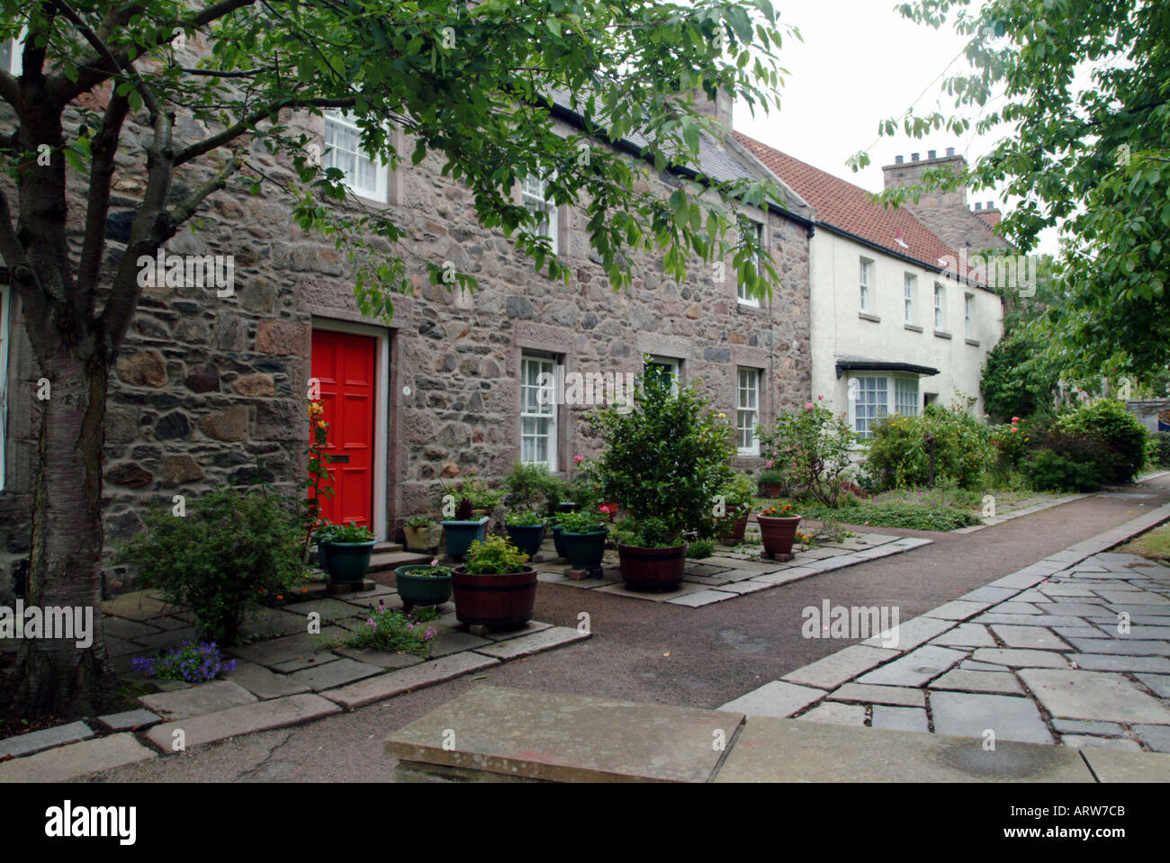 Wohnungen in alten Aberdeen Scotland Stockfoto