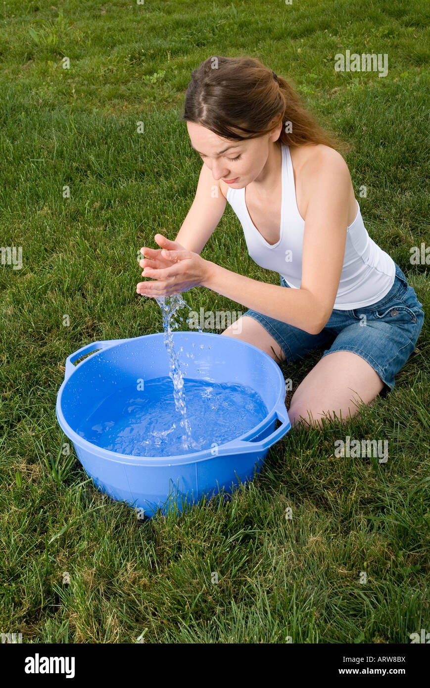 Frau und Wasser Stockfoto