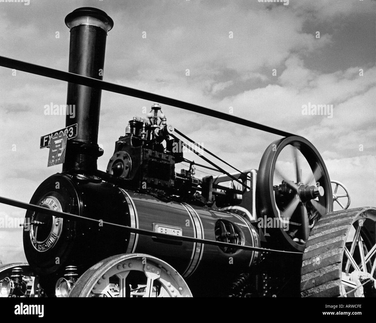 Alten altmodischen Zugmaschine bei engineering show Stockfoto