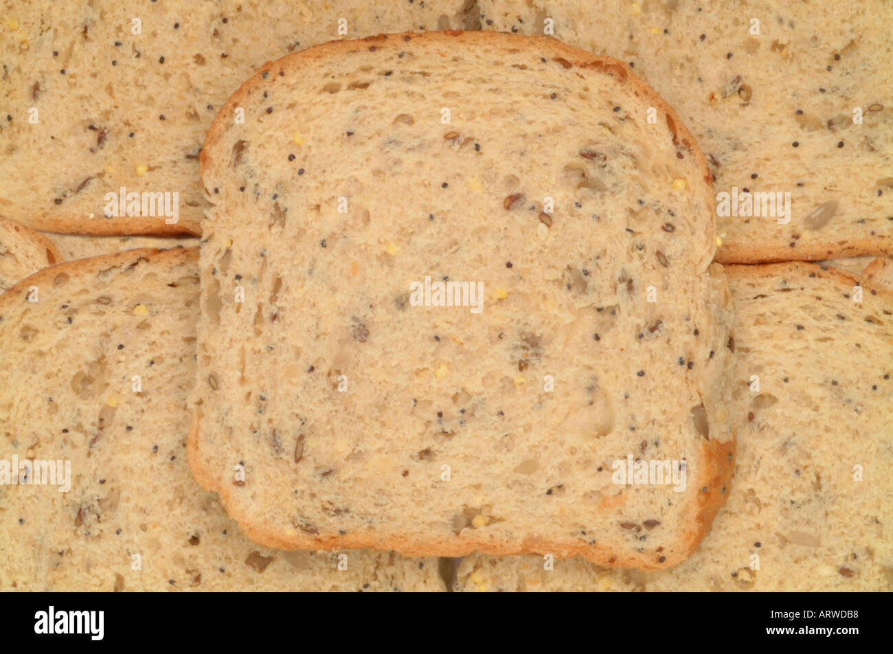Braune Brot Vollkorn geschnittene Quadrat auf Stockfoto