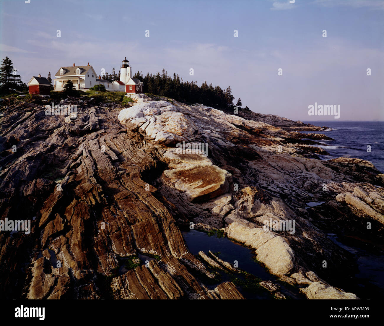 Pemaquid Point Lighthouse bewacht den Westeingang zur Muscongus Bucht an der Küste von Maine
