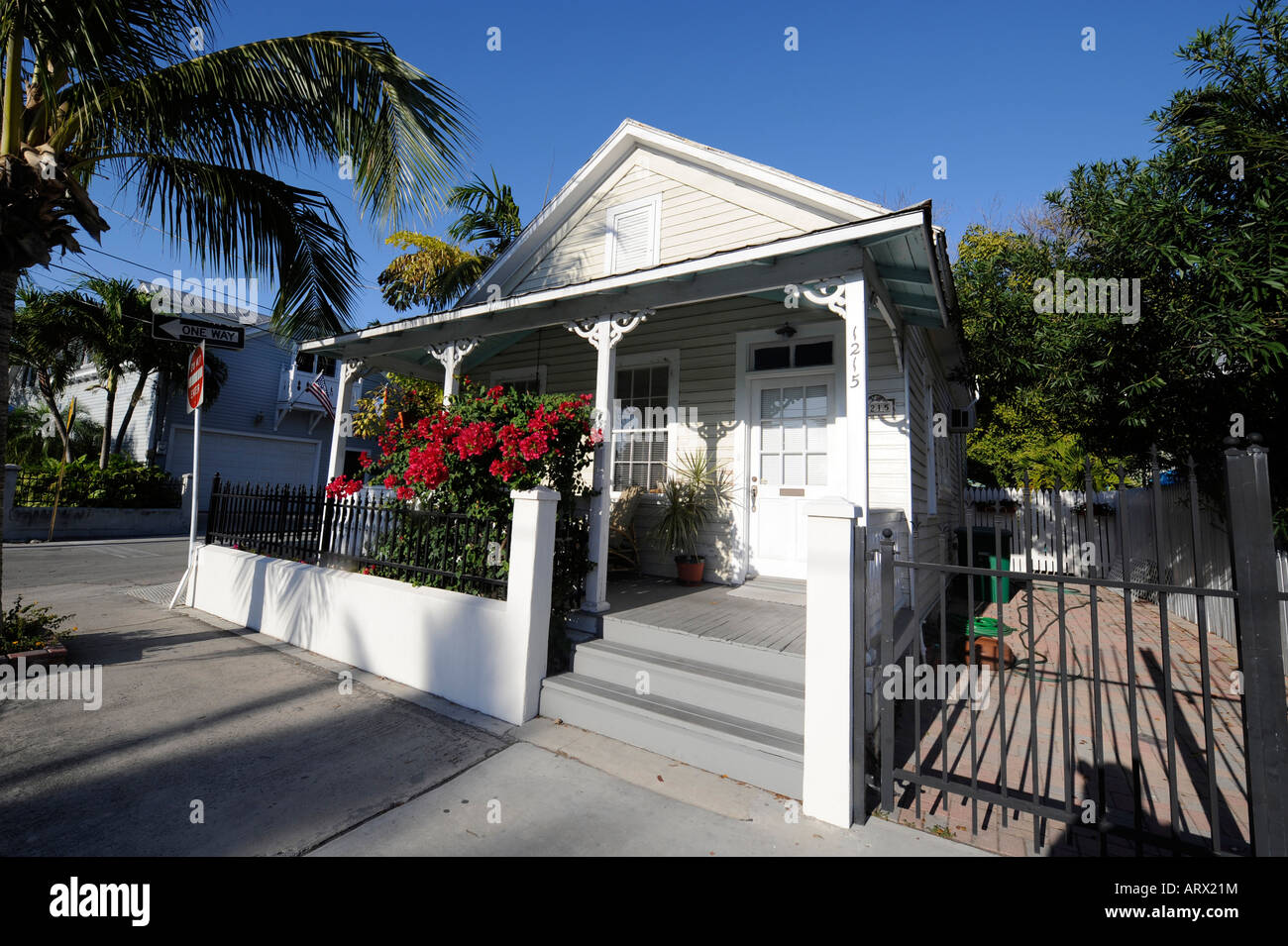 Cottage-Stil in Key West Florida Stockfoto