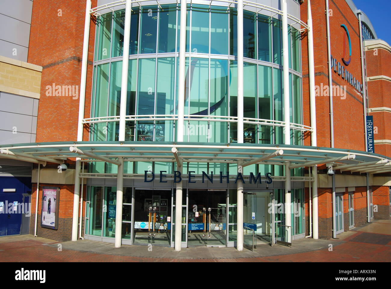Die Debenham Kaufhaus, Oracle Einkaufszentrum, Reading, Berkshire, England, Vereinigtes Königreich, Stockfoto