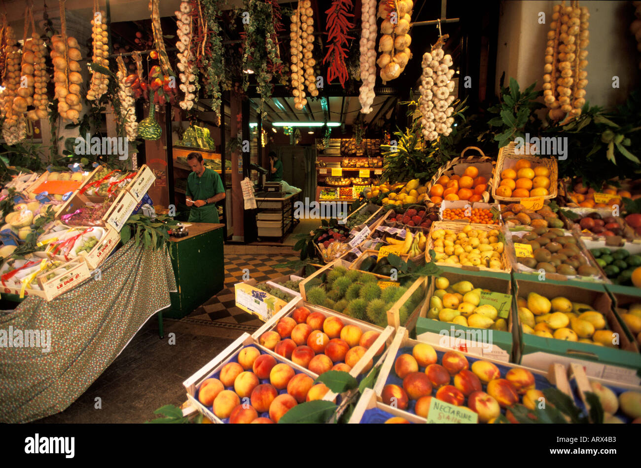 Lugano, Schweiz, Obst und Gemüsemarkt Tessin Stockfoto