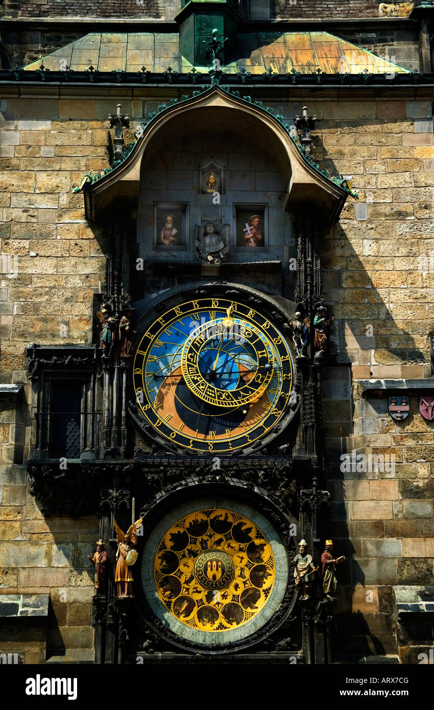 Astrologische Uhr Prag Tschechische Republik Stockfoto