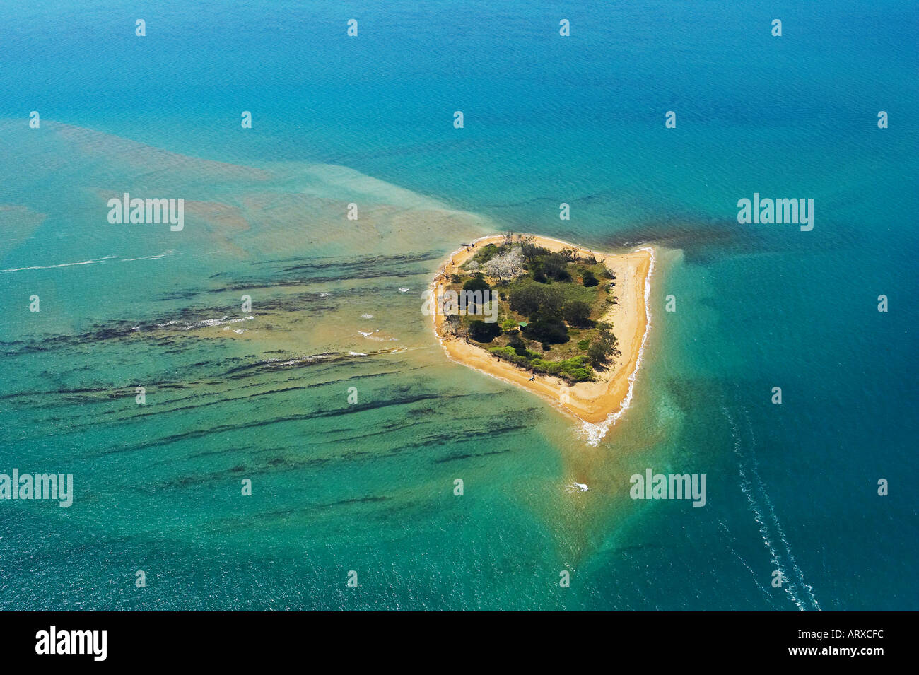 Runde Insel Hervey Bay Queensland Australien-Antenne Stockfoto
