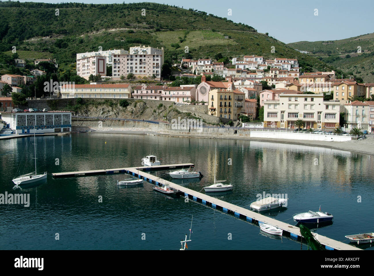 Cerbere Frankreich Französisch Spanisch Grenze Hafen Bucht Stockfoto