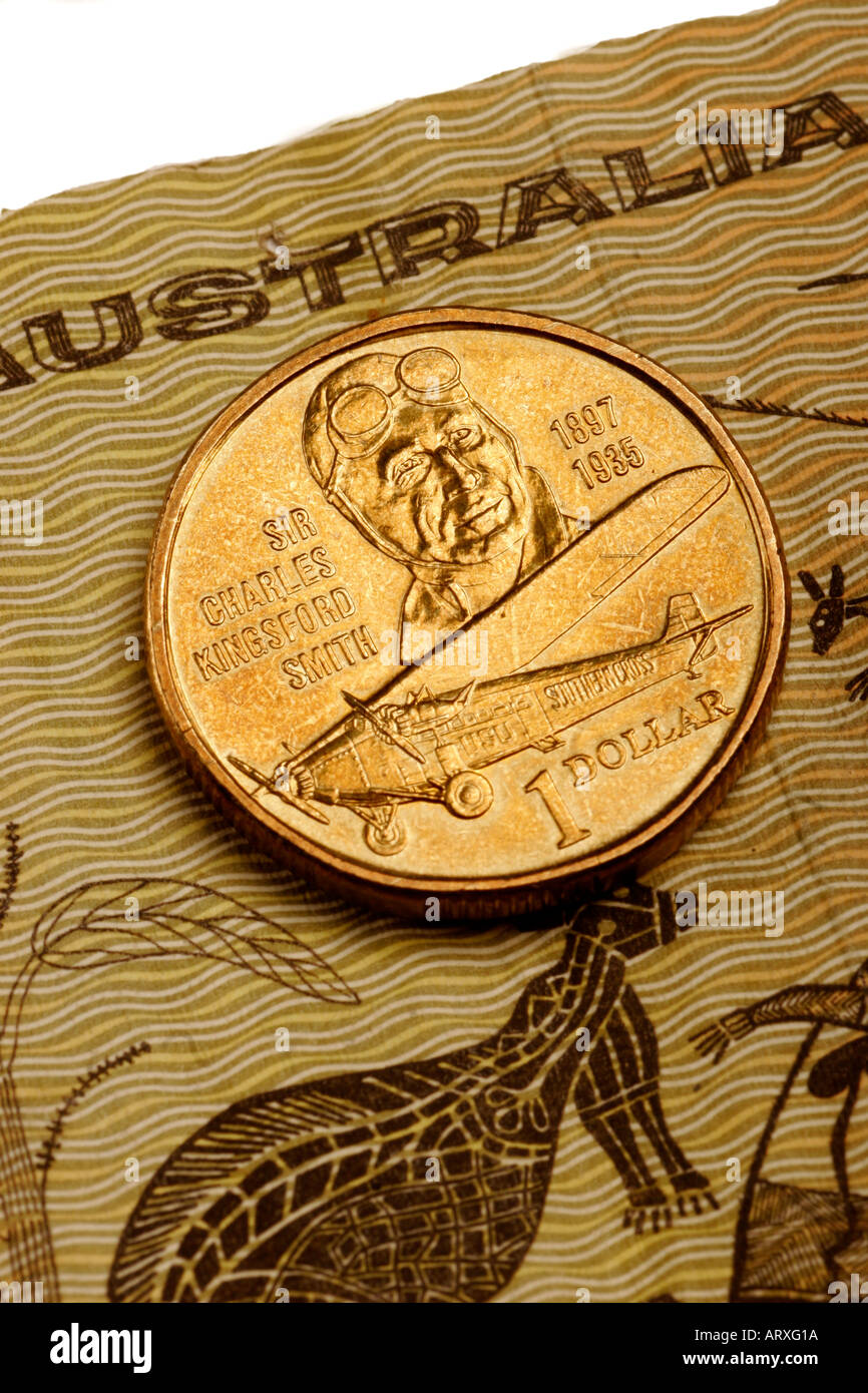 Australische Währung erinnert an Aviator Sir Charles Kingsford-Smith Stockfoto