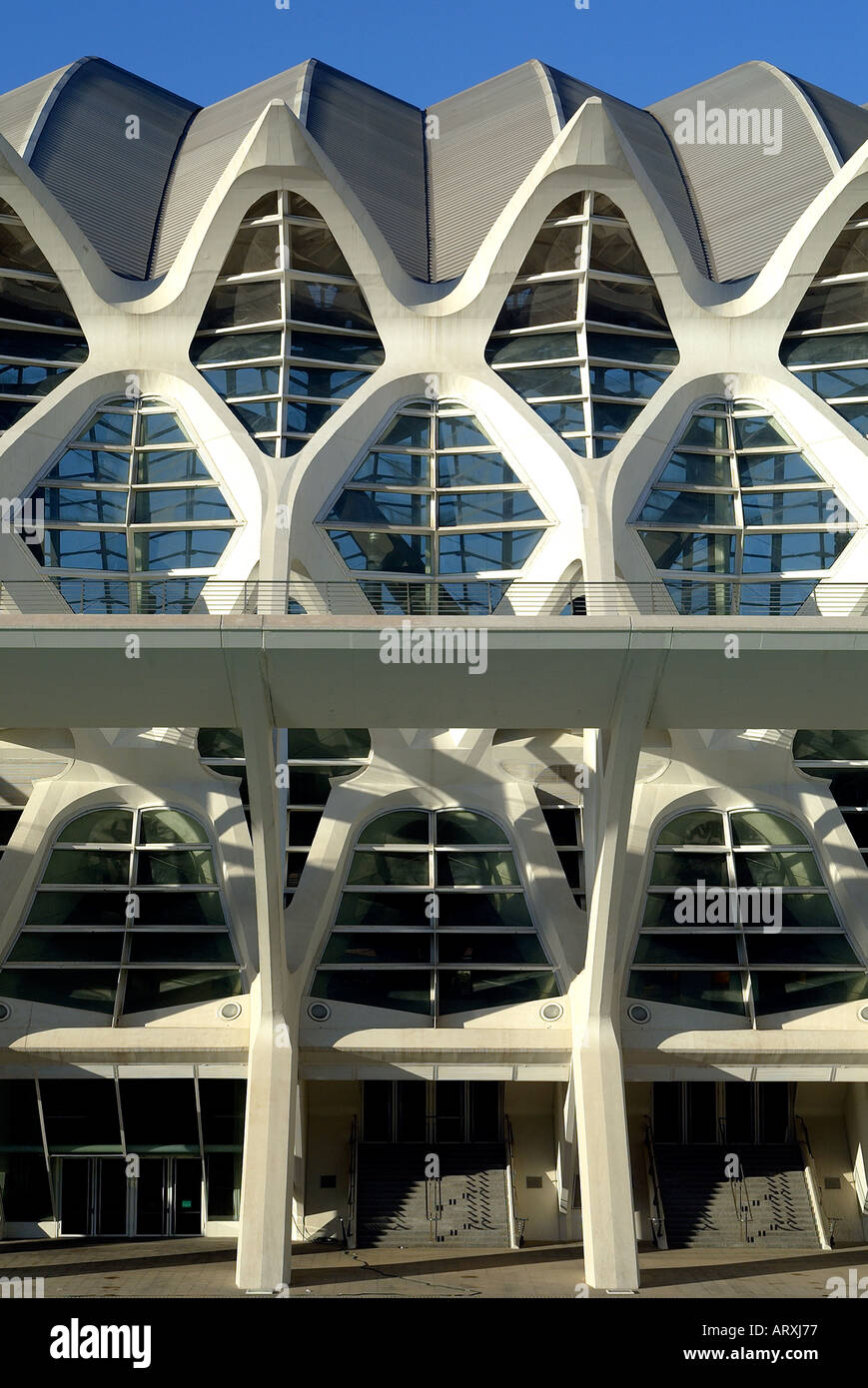 STADT DER KÜNSTE UND WISSENSCHAFTEN VON SANTIAGO CALATRAVA VALENCIA, SPANIEN Stockfoto