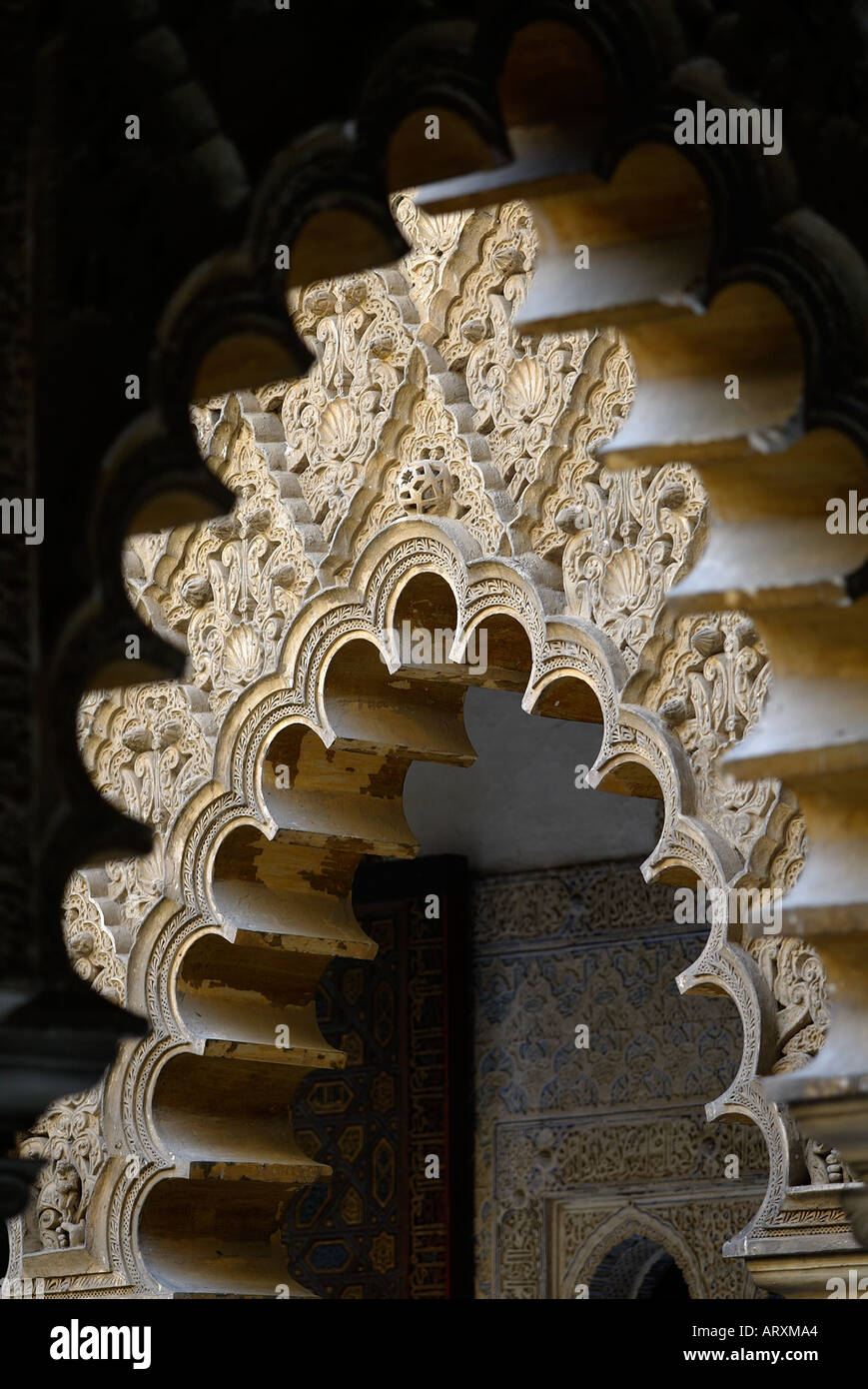 REAL ALCAZAR IN SEVILLA ANDALUSIEN SÜDSPANIEN Stockfoto