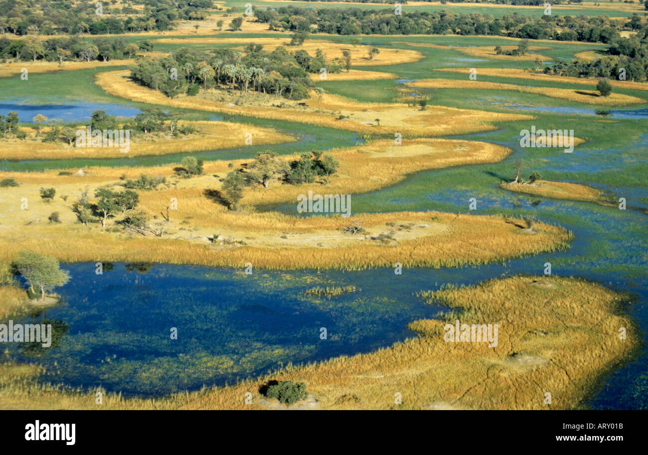 Okavanago Delta aus der Luft, Botswana Stockfoto